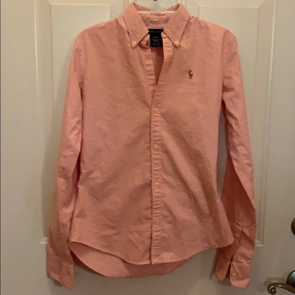 Pink Ralph Lauren Slim Fit Oxford size 0